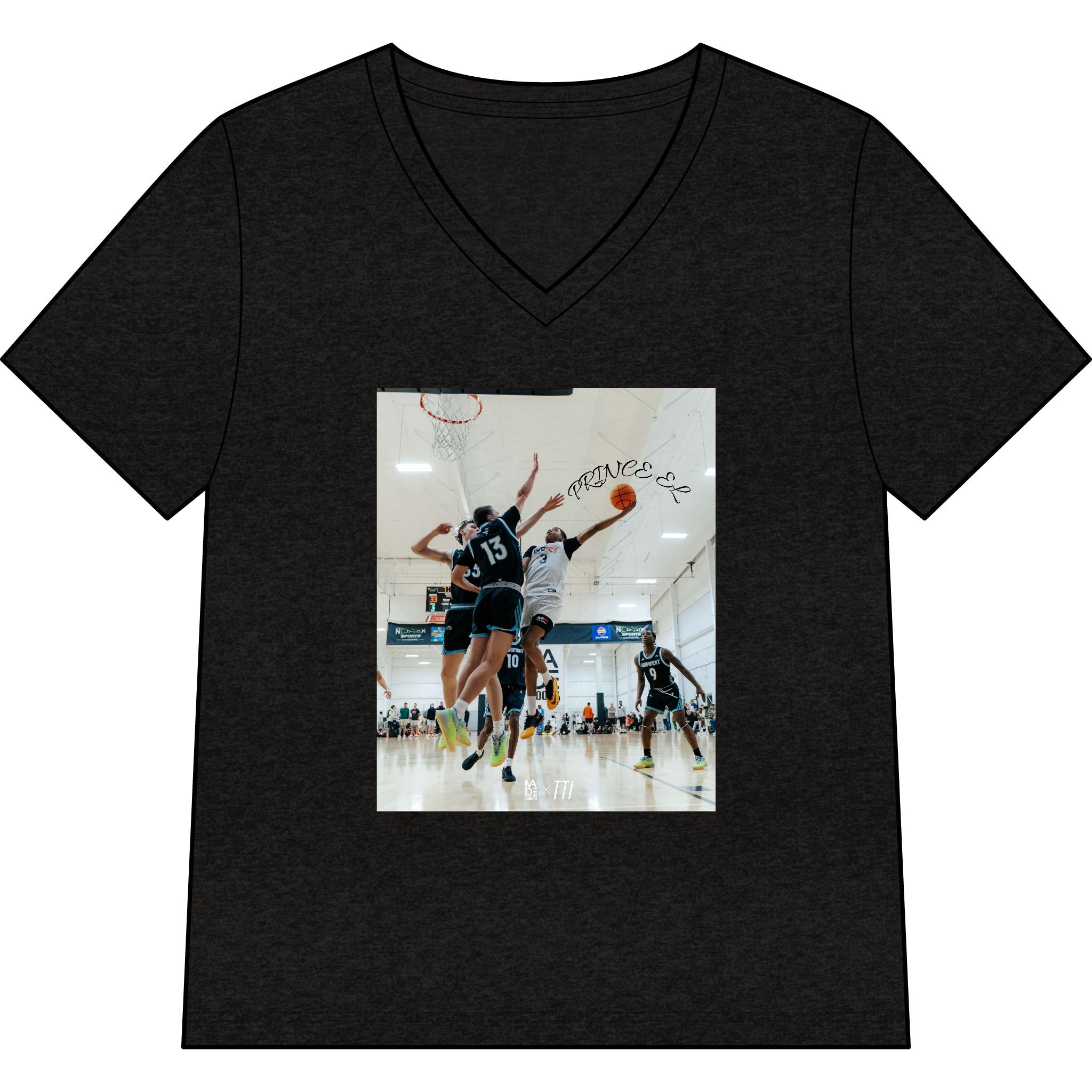 PRINCE EL "RISK IT ALL" Women’s Relaxed Heather CVC V-Neck Tee