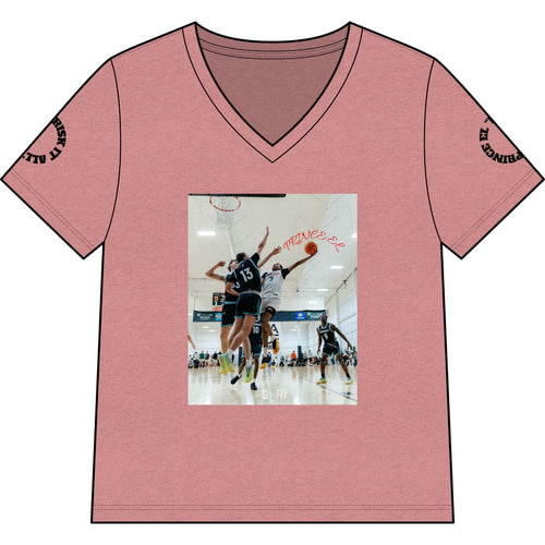 PRINCE EL "RISK IT ALL" Women’s Relaxed Heather CVC V-Neck Tee