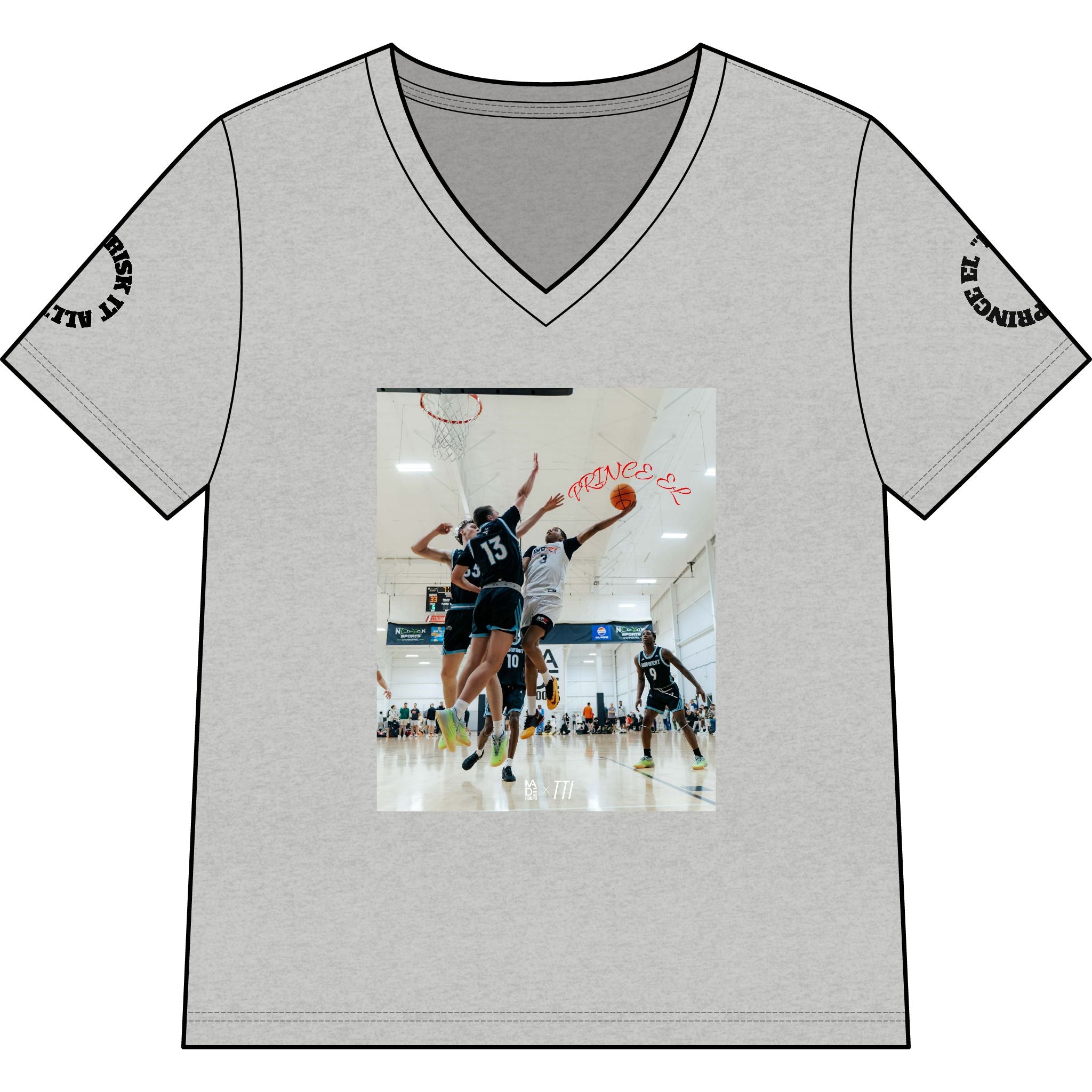 PRINCE EL "RISK IT ALL" Women’s Relaxed Heather CVC V-Neck Tee