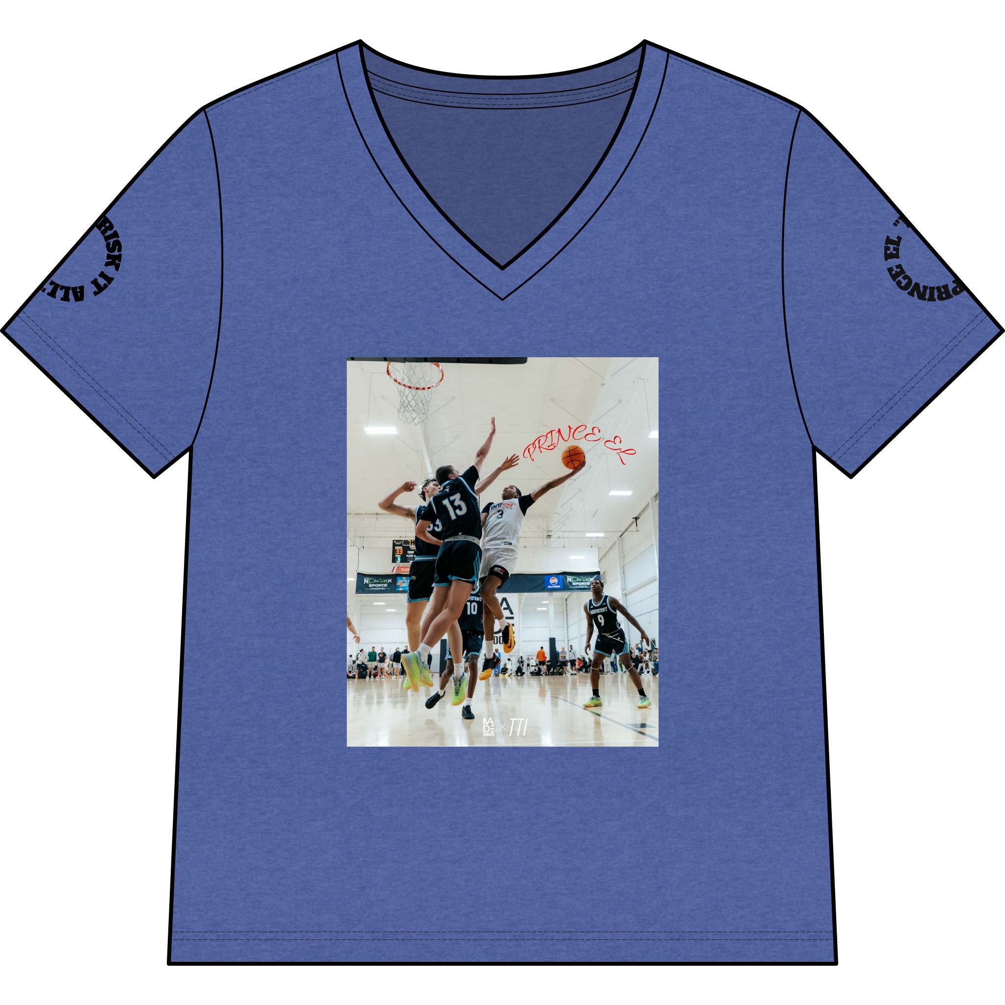 PRINCE EL "RISK IT ALL" Women’s Relaxed Heather CVC V-Neck Tee