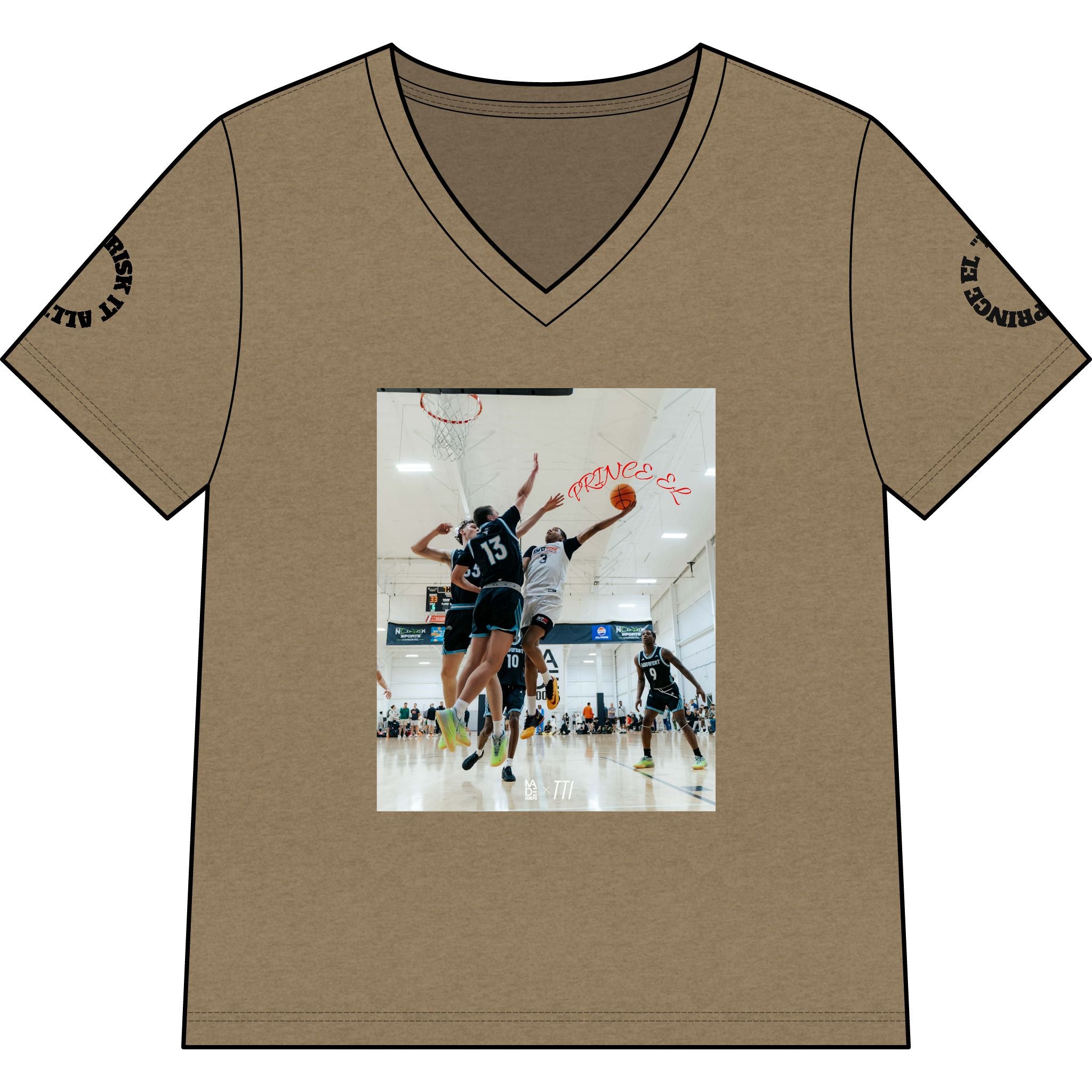 PRINCE EL "RISK IT ALL" Women’s Relaxed Heather CVC V-Neck Tee