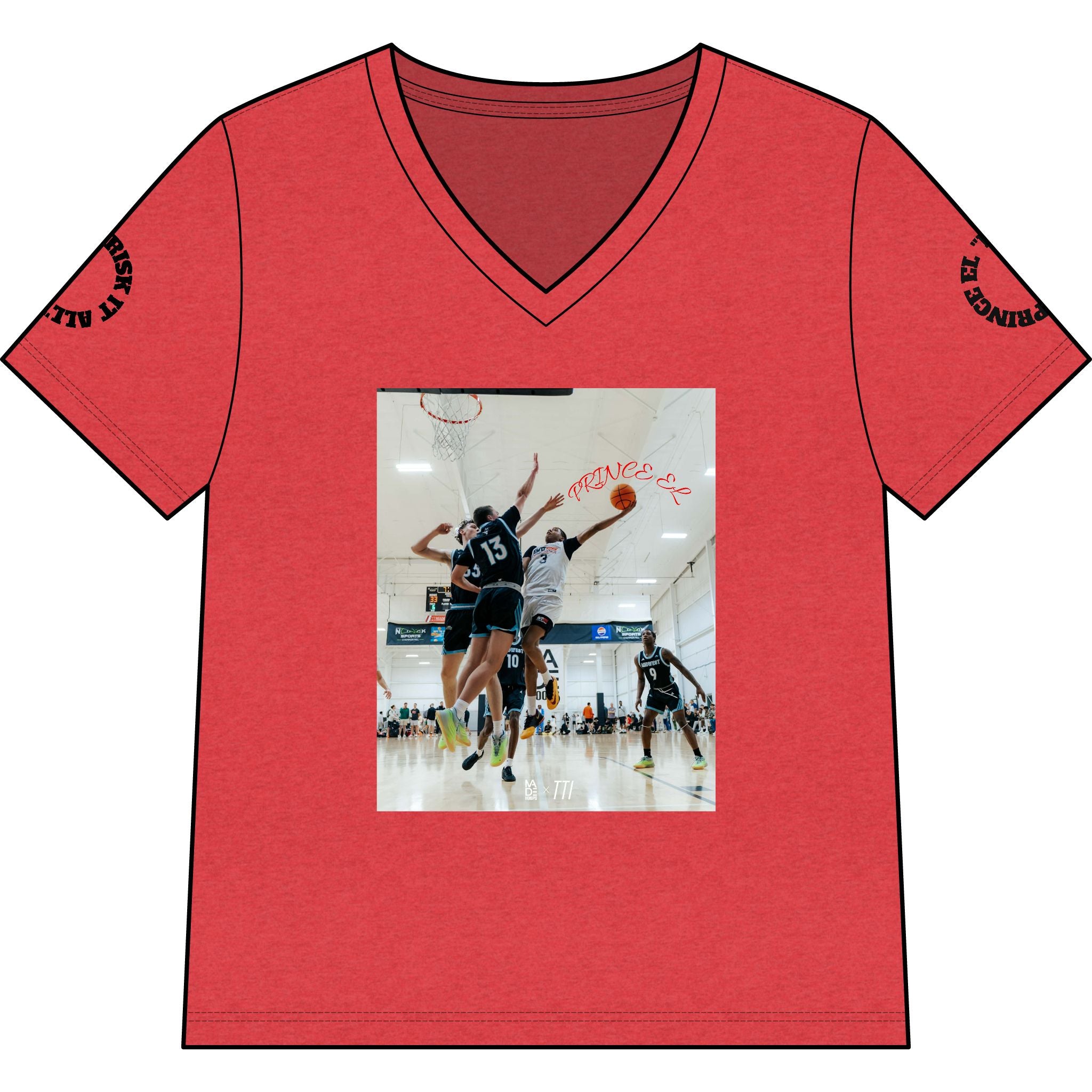 PRINCE EL "RISK IT ALL" Women’s Relaxed Heather CVC V-Neck Tee