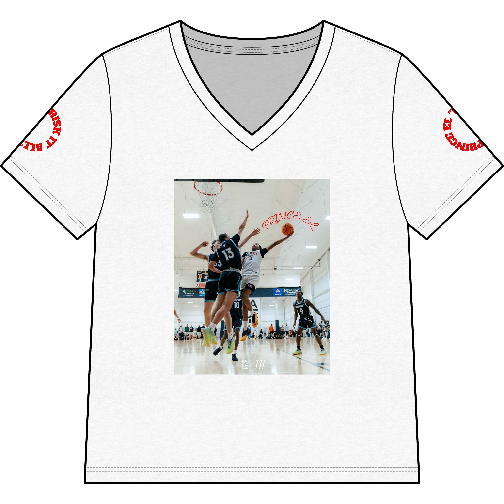 PRINCE EL "RISK IT ALL" Women’s Relaxed Heather CVC V-Neck Tee